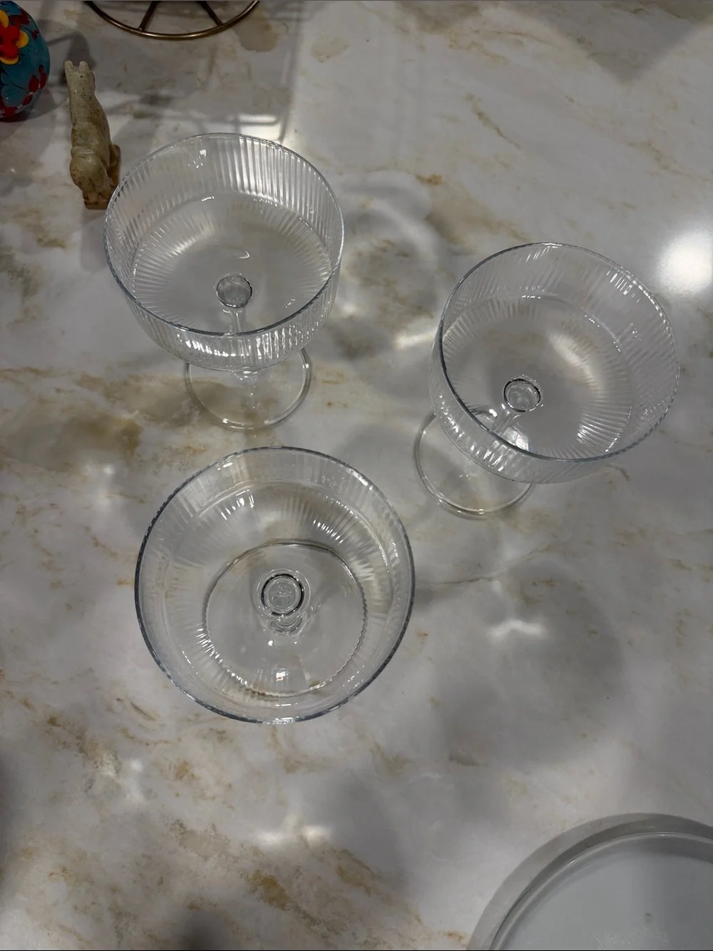 Clear Ribbed Glass Coupe - Elegant Stemware (Set of 6)